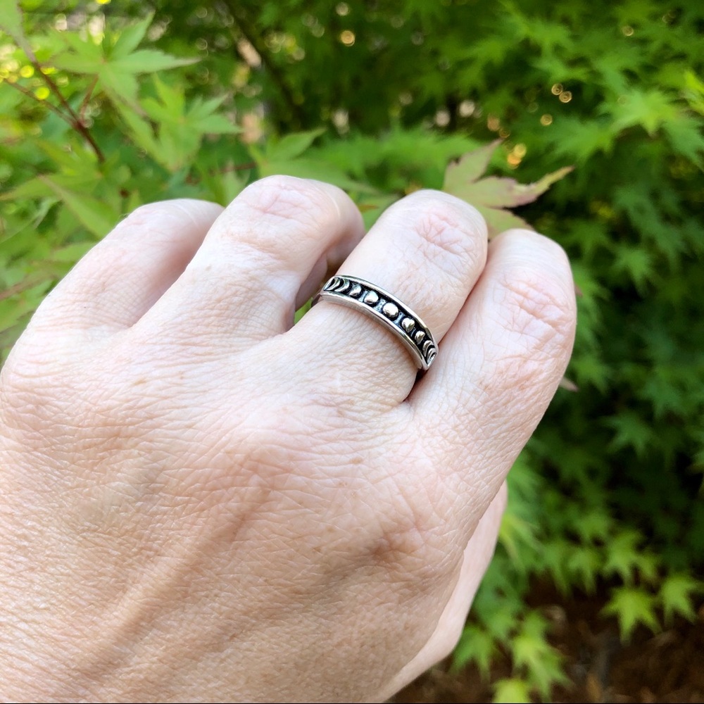 New Moon phases eclipse silver tone ring 6